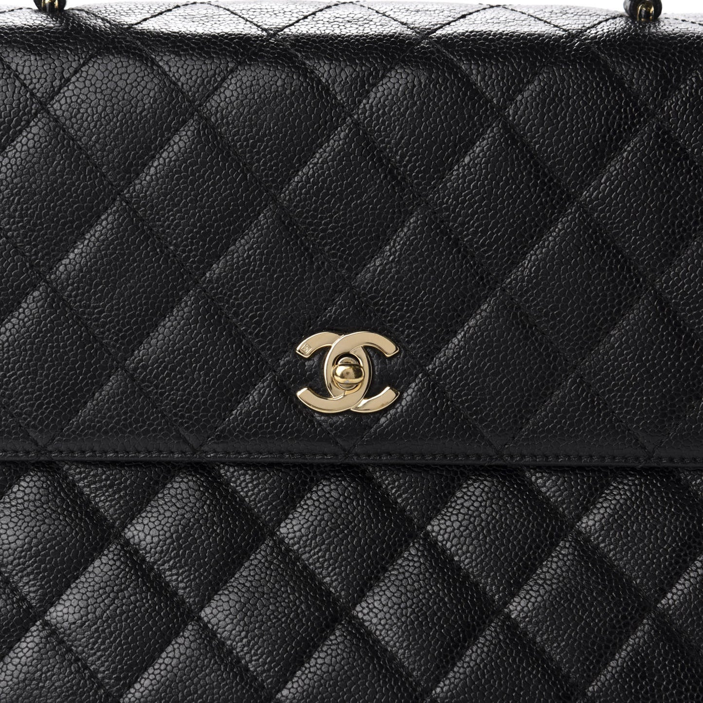 Caviar Quilted Jumbo Kelly Flap Black