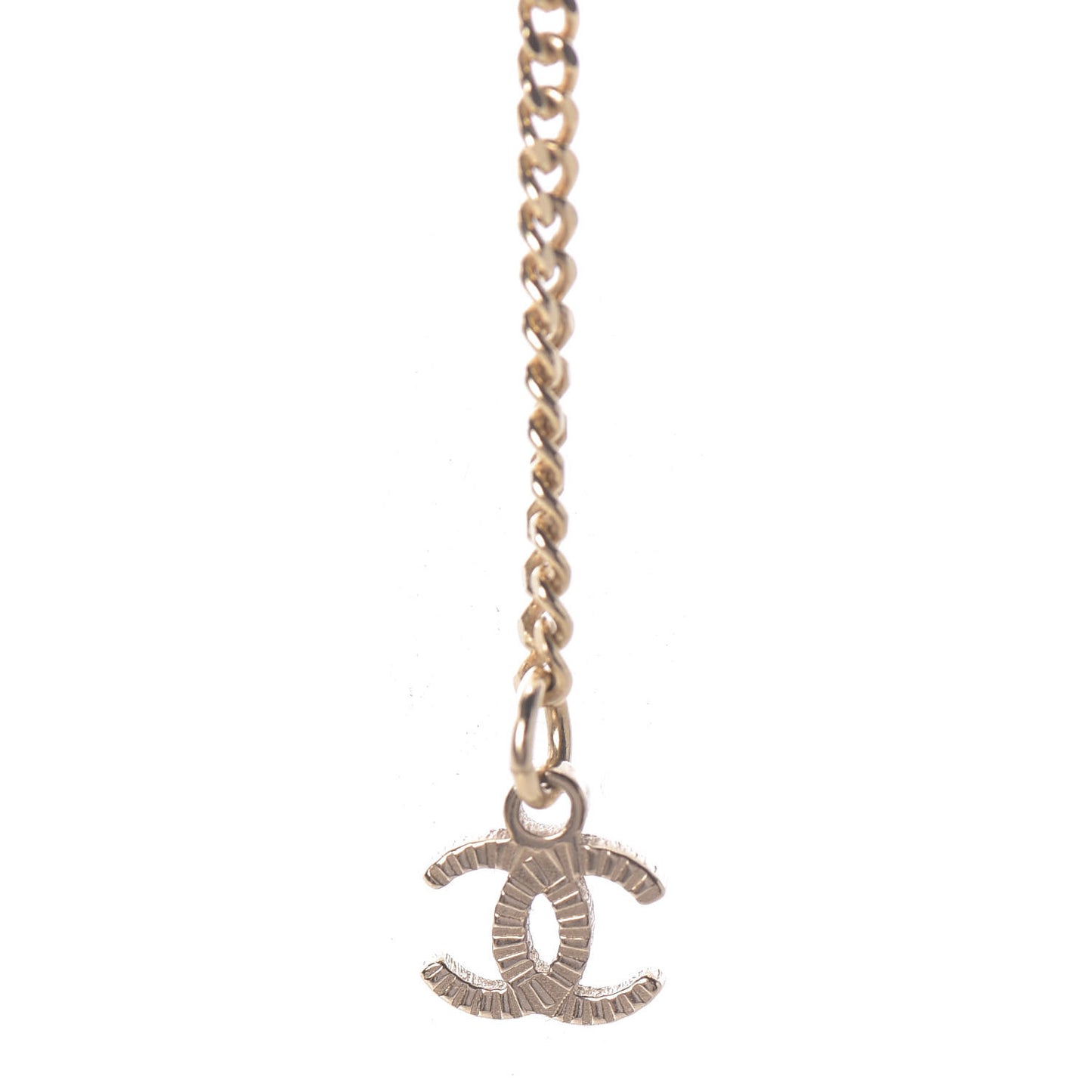 Crystal CC Pendant Necklace Gold