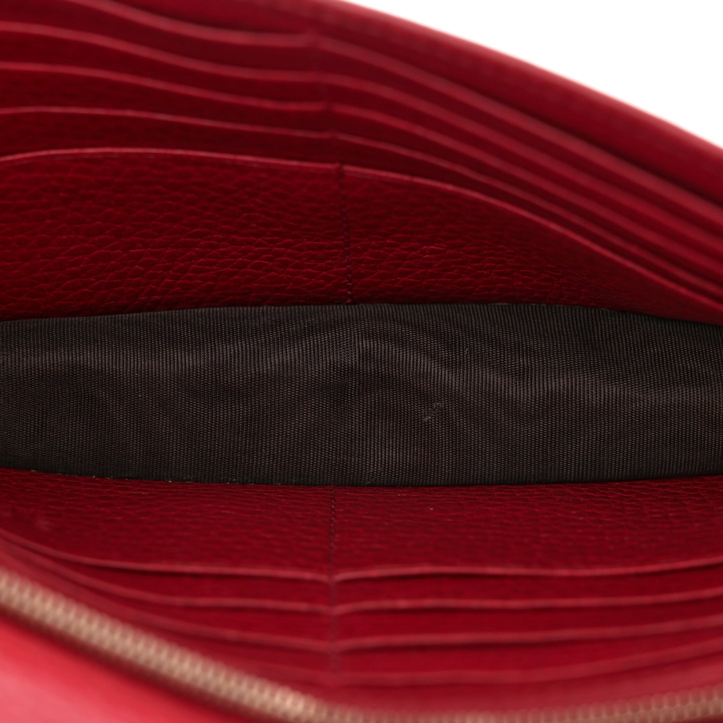 Dollar Calfskin Interlocking G Chain Wallet Red
