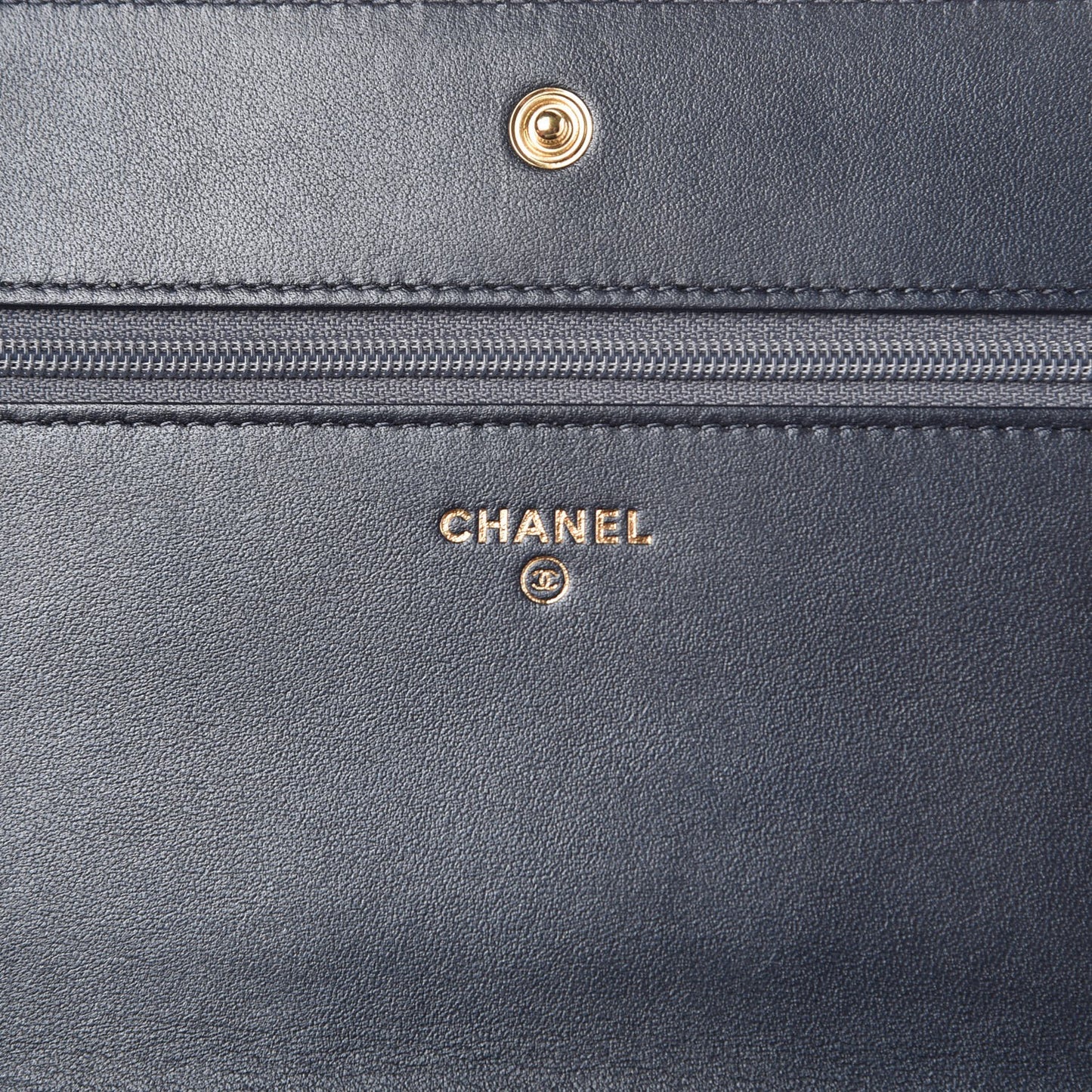 Lambskin Velvet Striped Wallet On Chain WOC Blue
