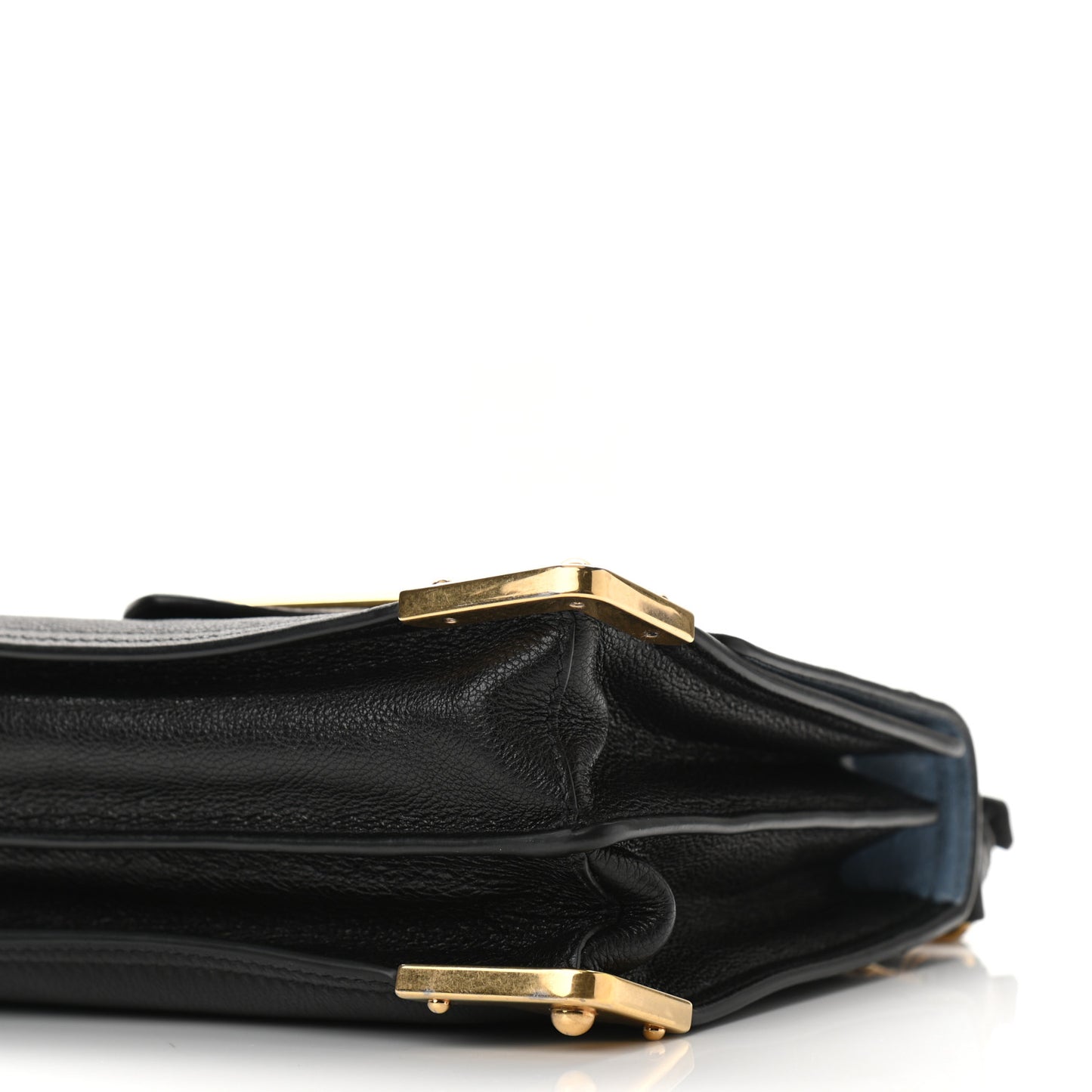 Glace Calf Large Soft Cahier Bag Black Astrale