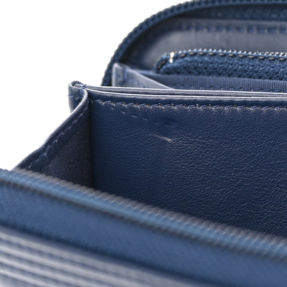 Chanel Lambskin Quilted Boy Zip Around Wallet Blue 9 of 13