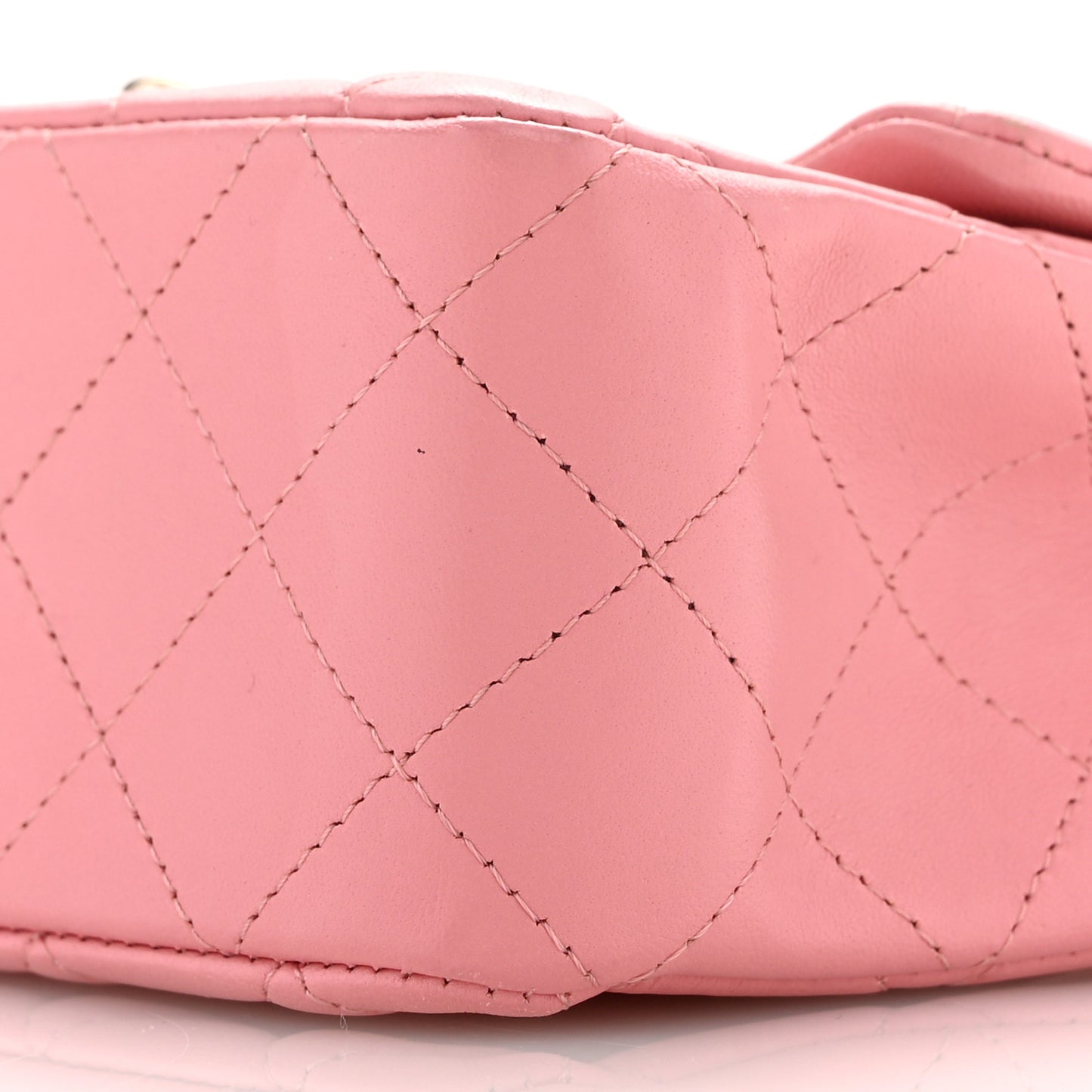 Lambskin Quilted Mini Rectangular Flap Pink