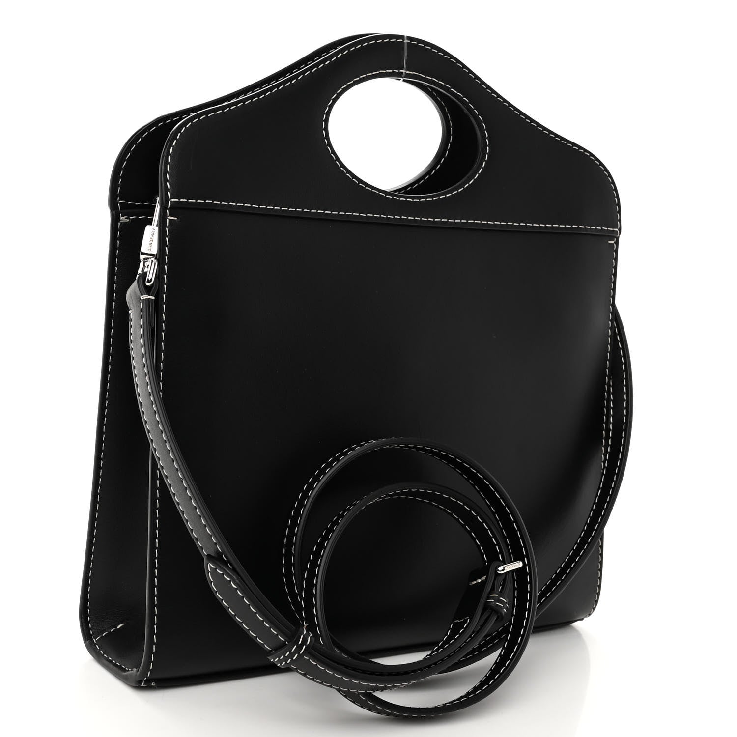 Burberry Smooth Calfskin Topstitched Mini Pocket Bag Black 3 of 8