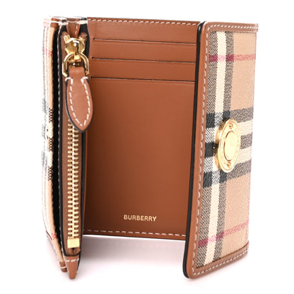 Burberry E-Canvas Vintage Check Tri-Fold Wallet Archive Beige 5 of 6