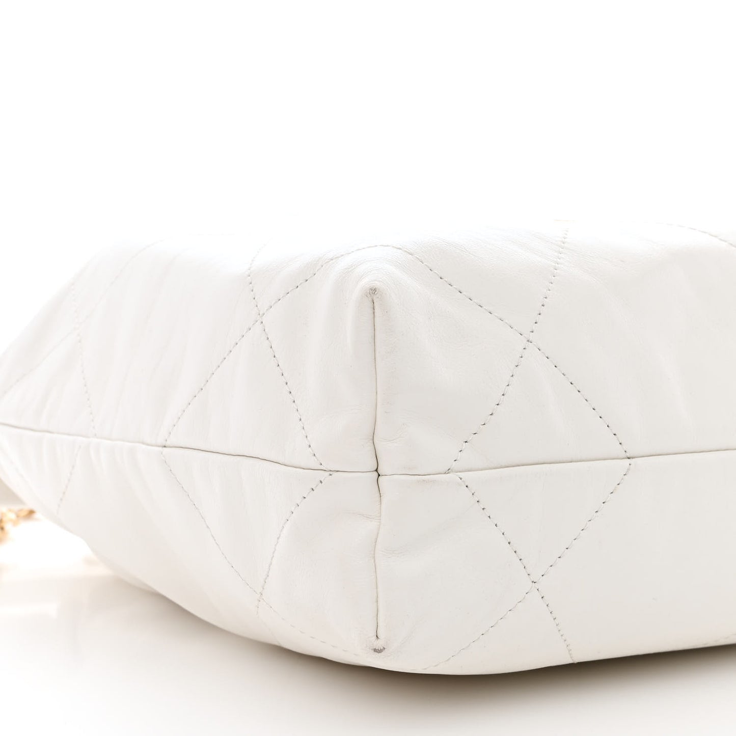 Shiny Calfskin Quilted Small Chanel 22 White