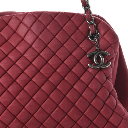 Chanel Iridescent Calfskin Quilted New Bubble Bowling Bag Red 10 of 10