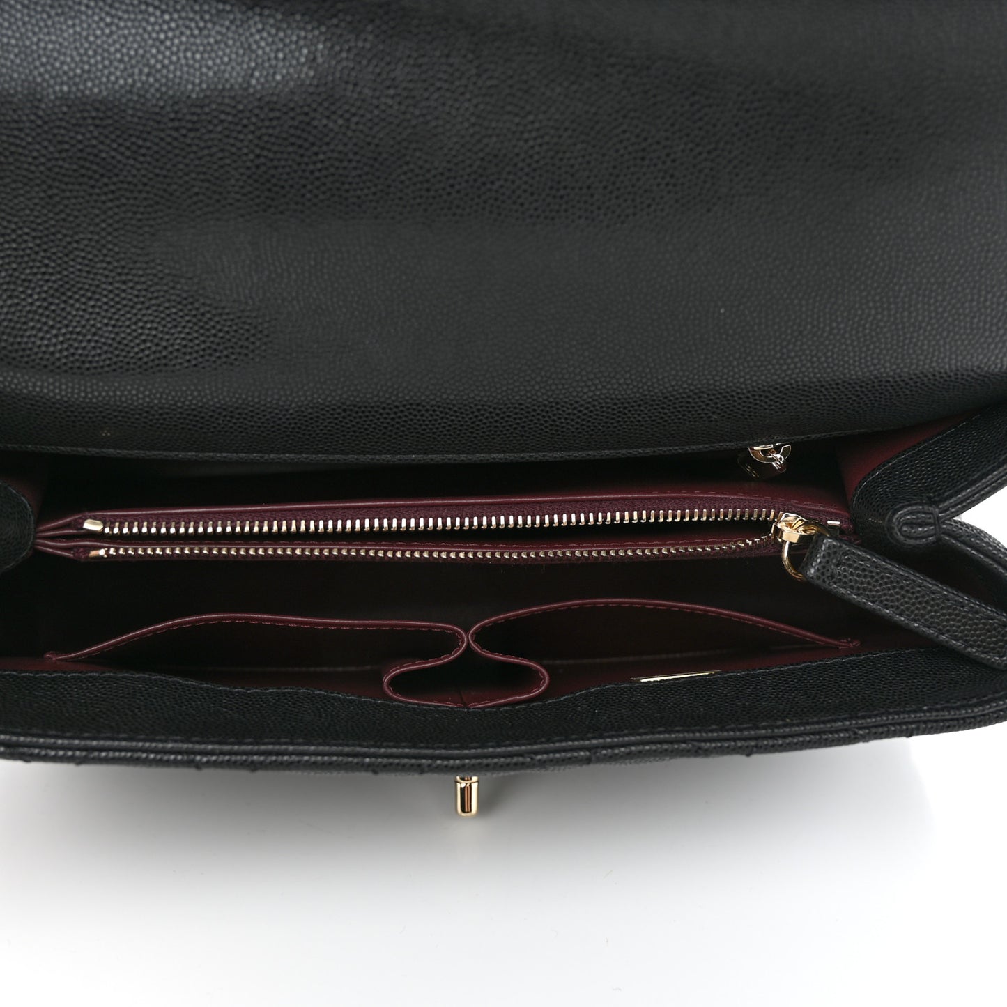 Caviar Quilted Small Coco Handle Flap Black