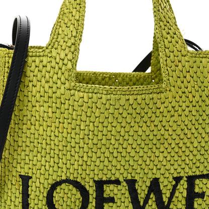 Loewe Raffia Small Paula Ibiza Logo Tote Meadow Green 7 of 10