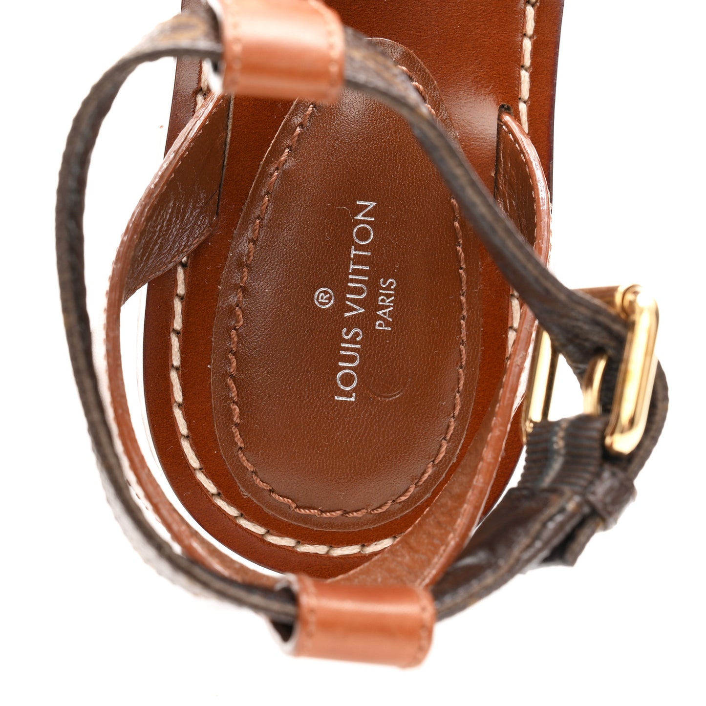 Calfskin Game On Playful Flat Sandals 37.5 Brown