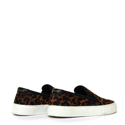 Saint Laurent Canvas Pony Spots Print Moon Plus Venice Slip On Sneakers 36.5 Natural Black 7 of 12