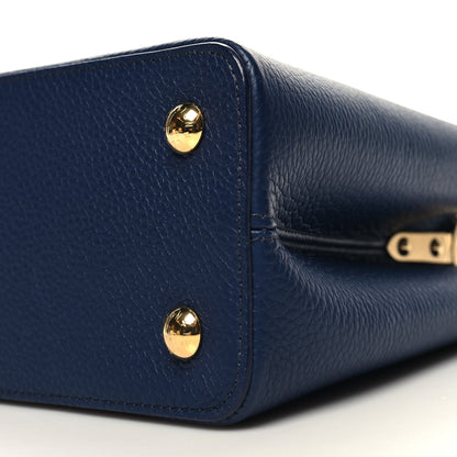 Louis Vuitton Taurillon Snakeskin Capucines MM Blue 9 of 10