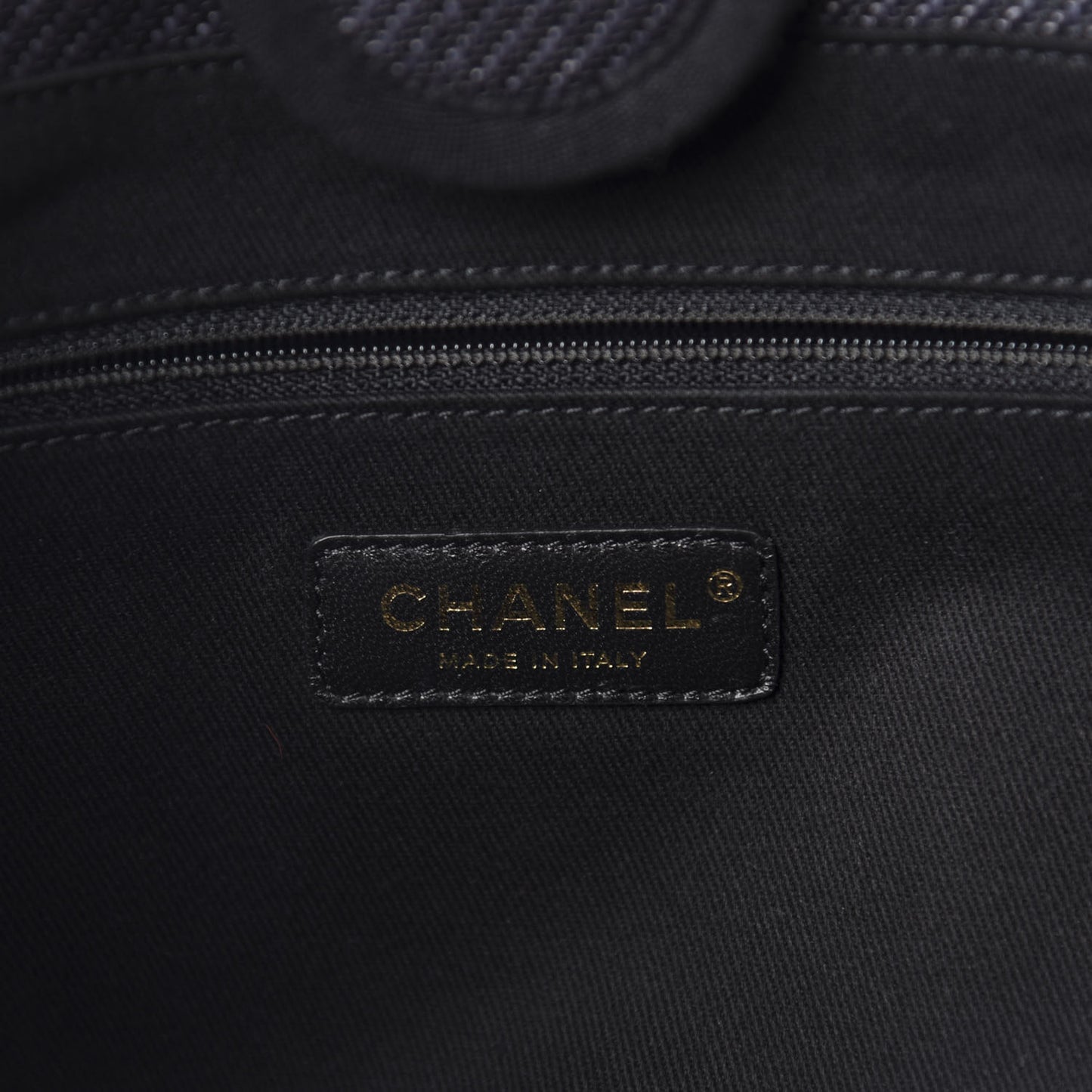 Mixed Fibers Calfskin Small Deauville Tote Black