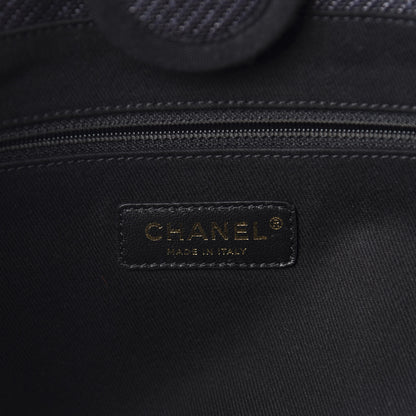 Chanel Mixed Fibers Calfskin Small Deauville Tote Black 8 of 12