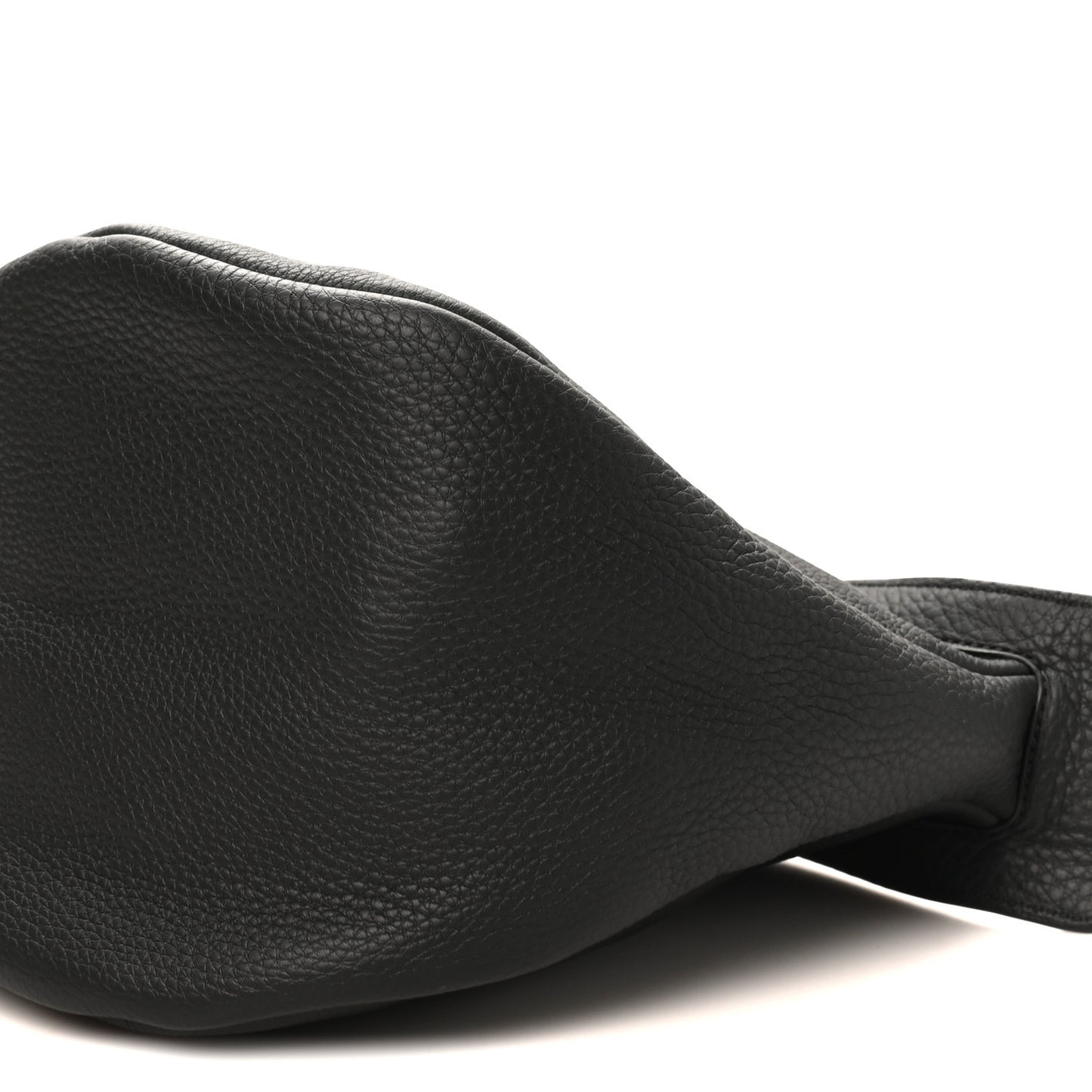 Grained Calfskin Large Slouchy Banana Bag Black