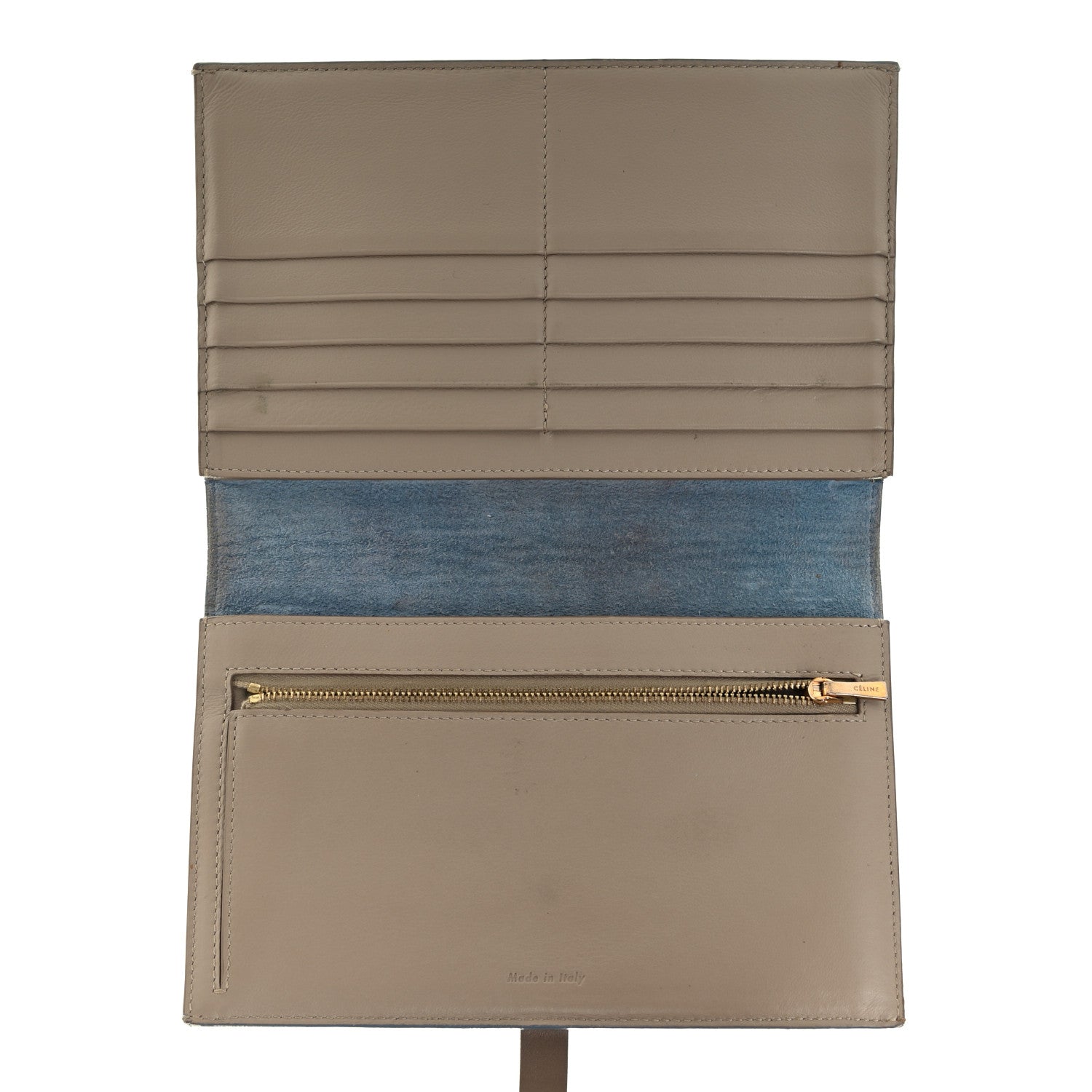 Celine Grained Calfskin Large Multifunction Strap Wallet Porcelain 5 of 11