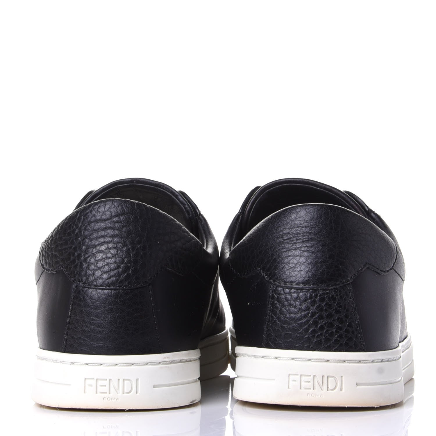 Fendi Vitello Microfiber FF Rockoclick Slip On Sneakers 38.5 Black Tobacco 6 of 11