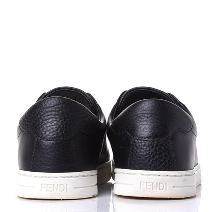 Fendi Vitello Microfiber FF Rockoclick Slip On Sneakers 38.5 Black Tobacco 6 of 11