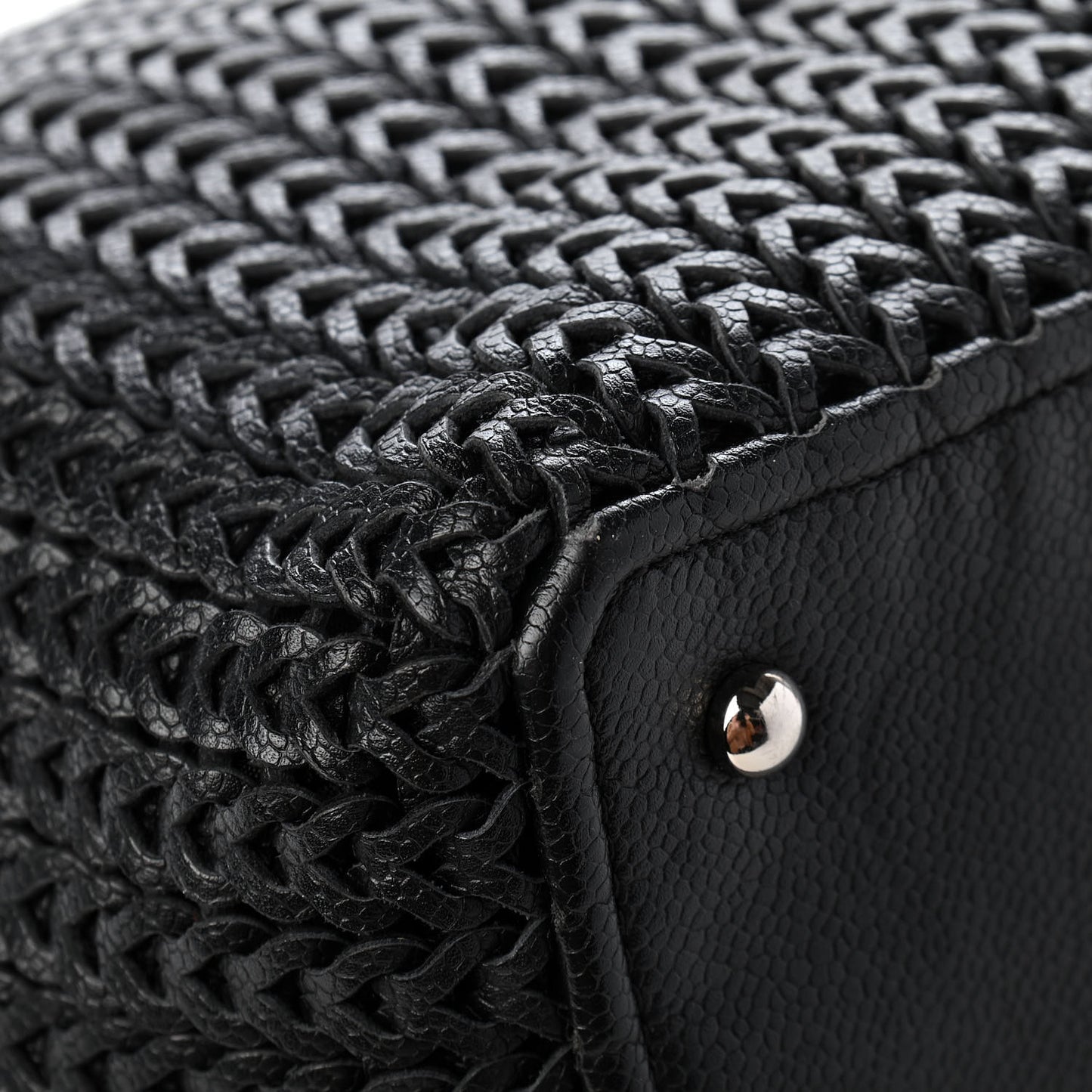 Calfskin Braided CC Tote Black
