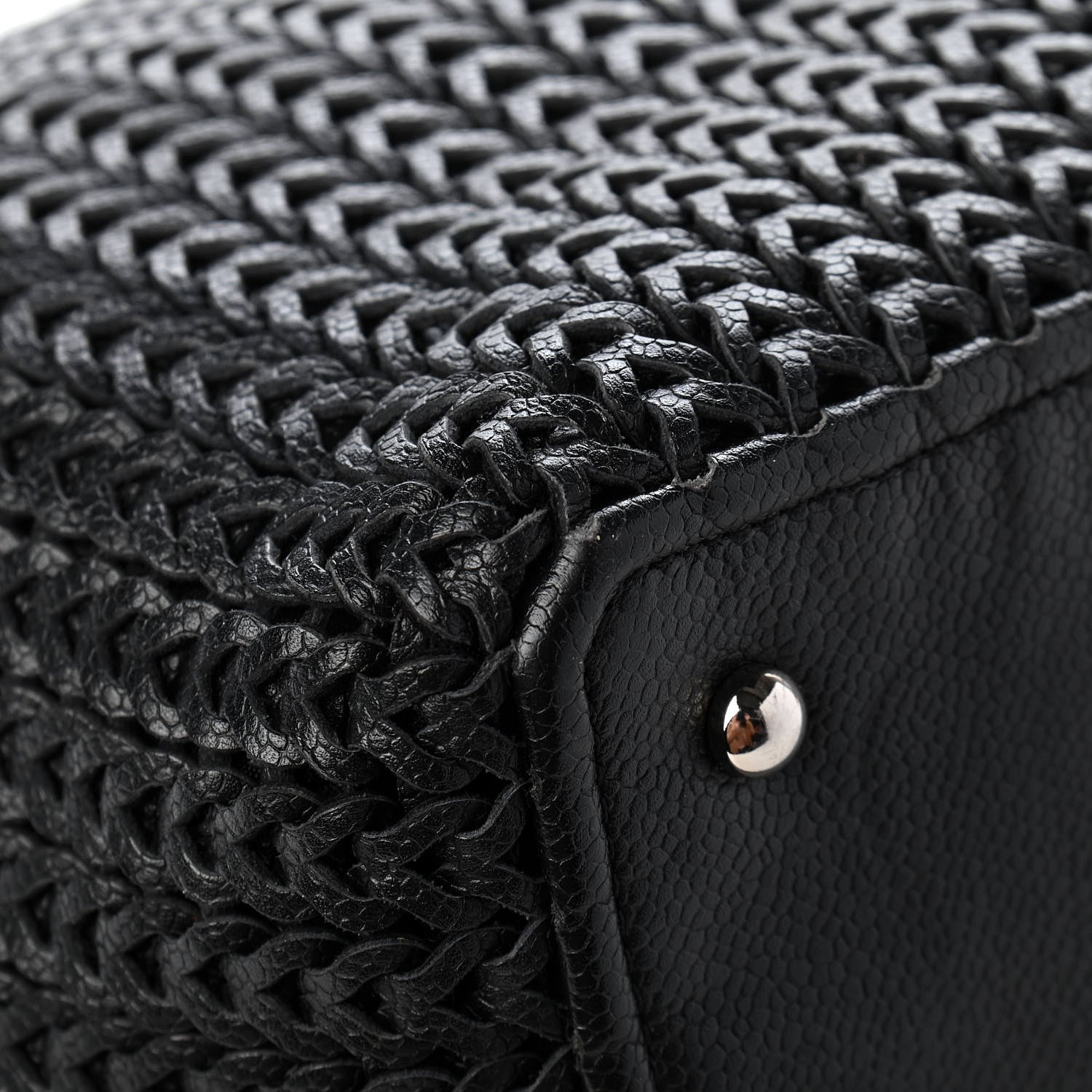 Chanel Calfskin Braided CC Tote Black 10 of 11
