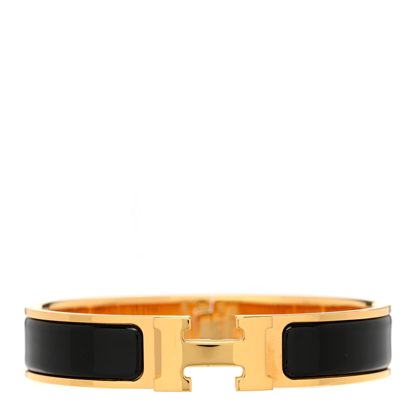 Enamel Narrow Clic Clac H Bracelet PM Black