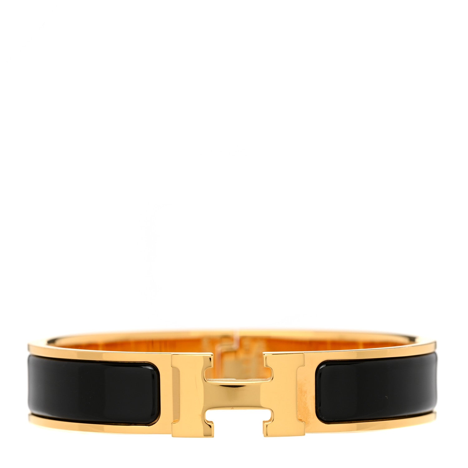 Hermes Enamel Narrow Clic Clac H Bracelet PM Black 1 of 5