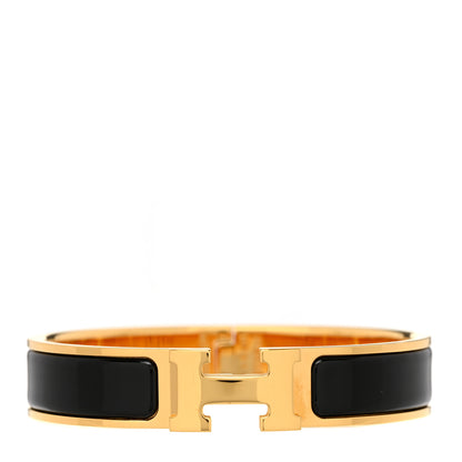 Hermes Enamel Narrow Clic Clac H Bracelet PM Black 1 of 5