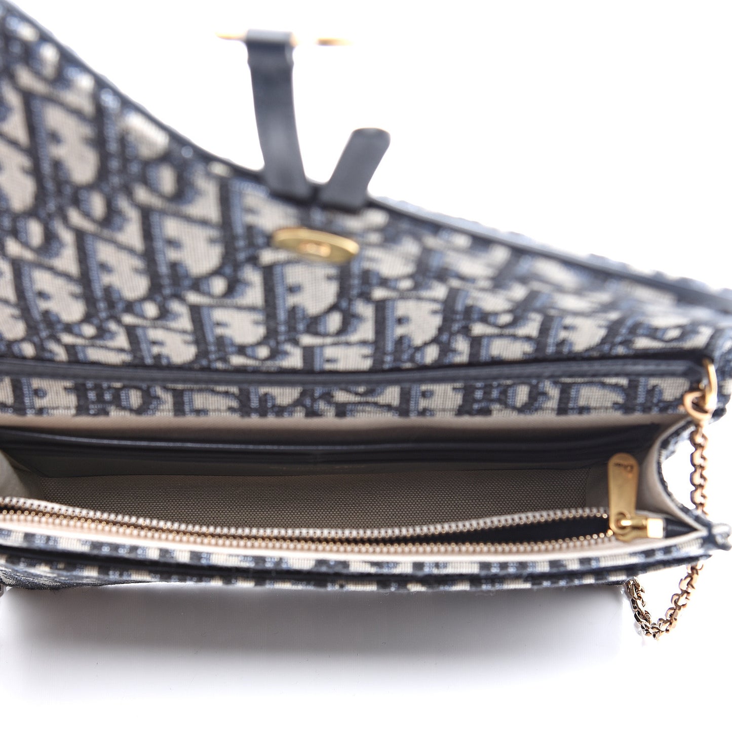 Oblique Saddle Chain Pouch Blue