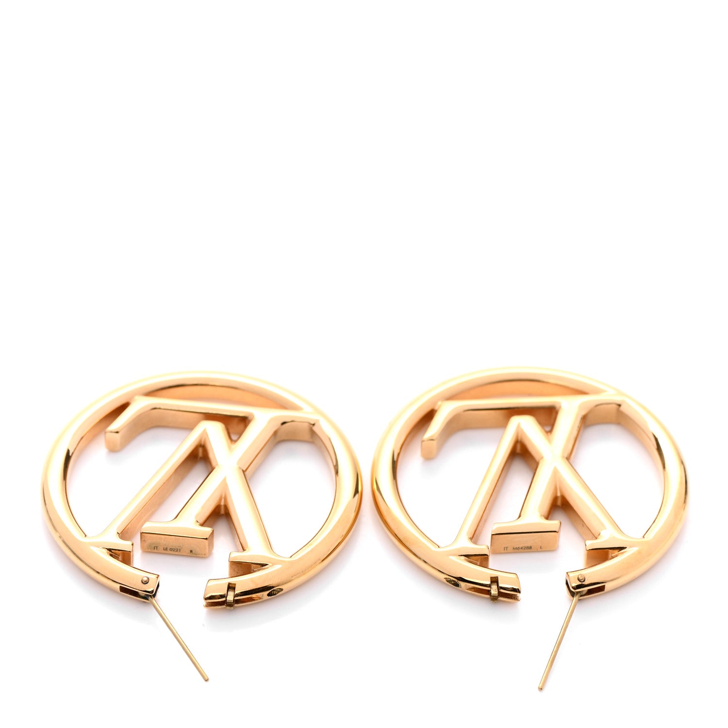 Louis Vuitton Metal Louise Hoop Earrings Gold 3 of 5