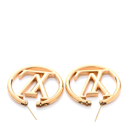 Louis Vuitton Metal Louise Hoop Earrings Gold 3 of 5