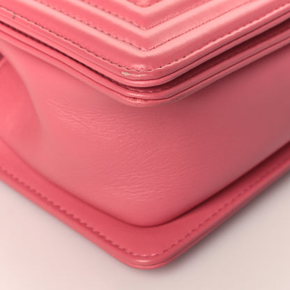 Chanel Calfskin Chevron Quilted Small Boy Flap Pink 9 of 10