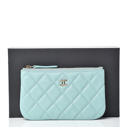 Chanel Caviar Quilted Small Cosmetic Case Light Blue 8 of 8