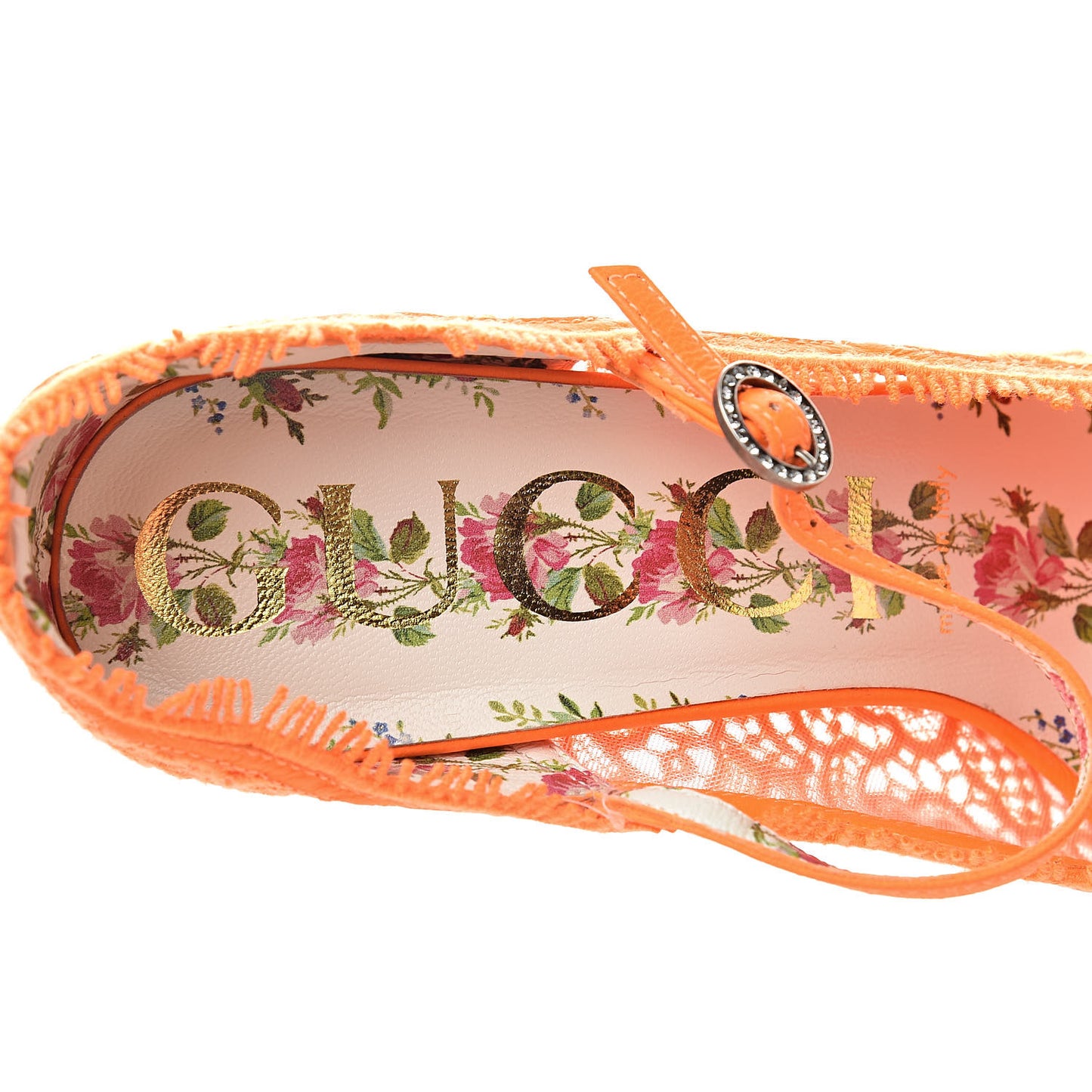 Lace Pizzo Venice Pumps 38.5 Orange Fluo
