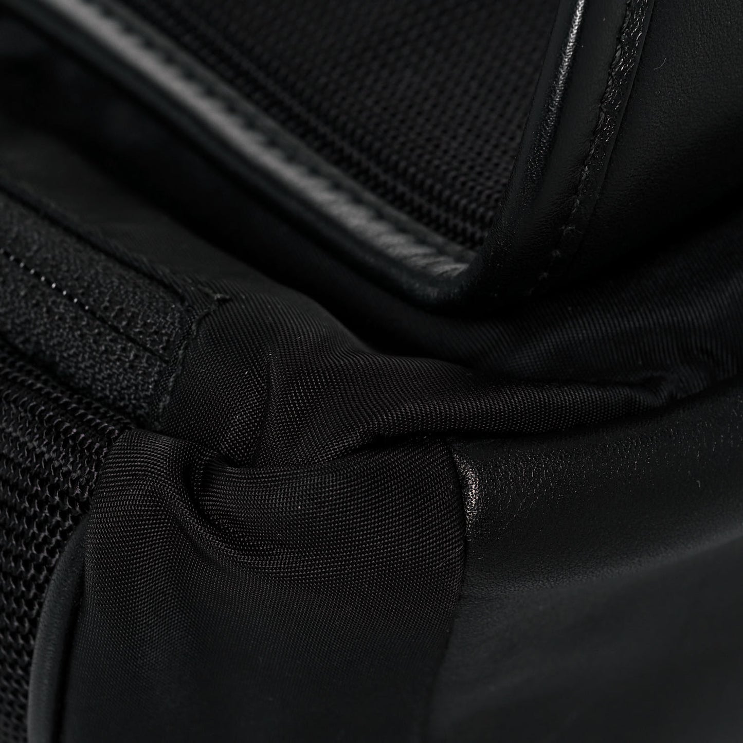 Lambskin Nylon Medium Leo Sling Bag Black