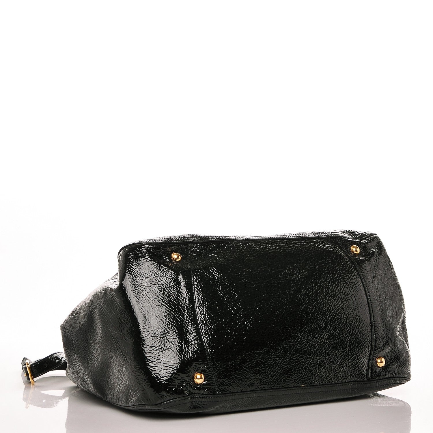 Prada Vernice Naplak Zipper Bowler Tote Black 4 of 5