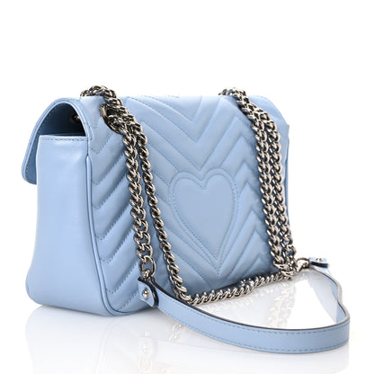 Gucci Calfskin Matelasse Small GG Marmont Shoulder Bag Porcelain Light Blue 3 of 14