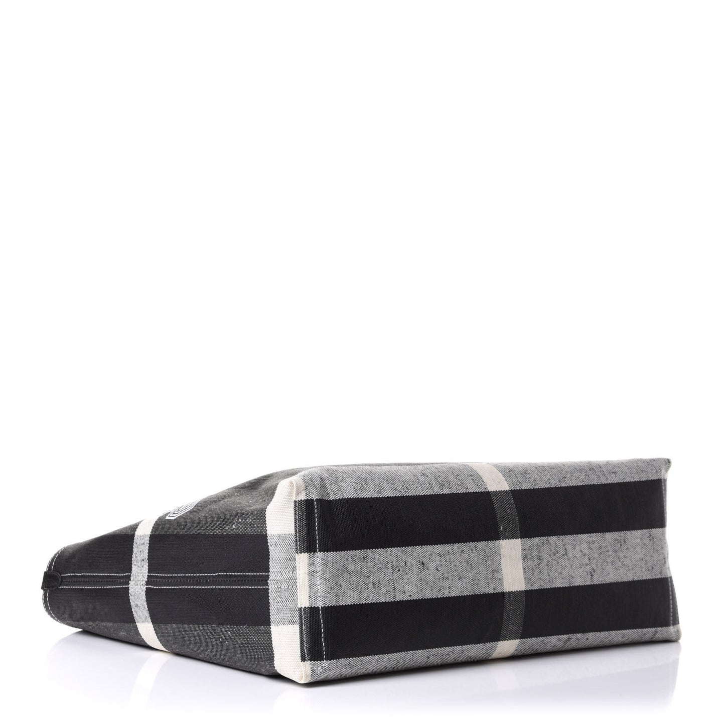 Coated Canvas Mega Check Large Reversible Doodle Tote Black White