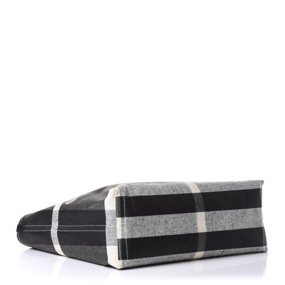 Burberry Coated Canvas Mega Check Large Reversible Doodle Tote Black White 3 of 8