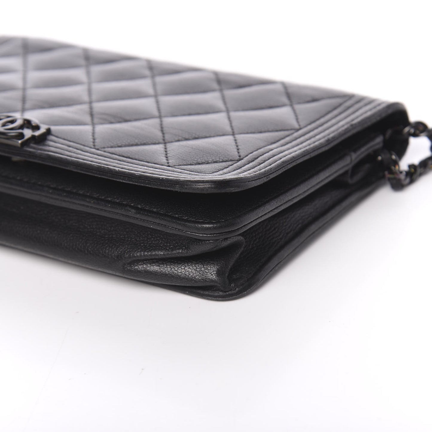 Caviar Quilted Boy Wallet On Chain WOC So Black