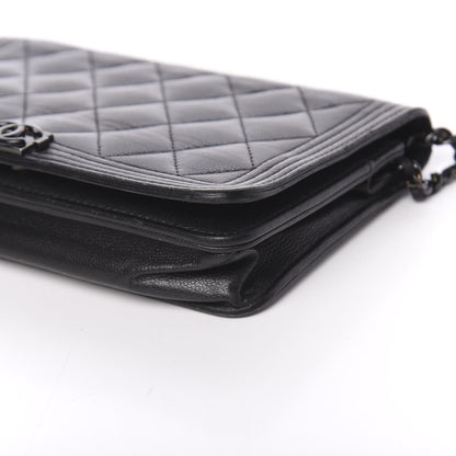 Chanel Caviar Quilted Boy Wallet On Chain WOC So Black 10 of 13