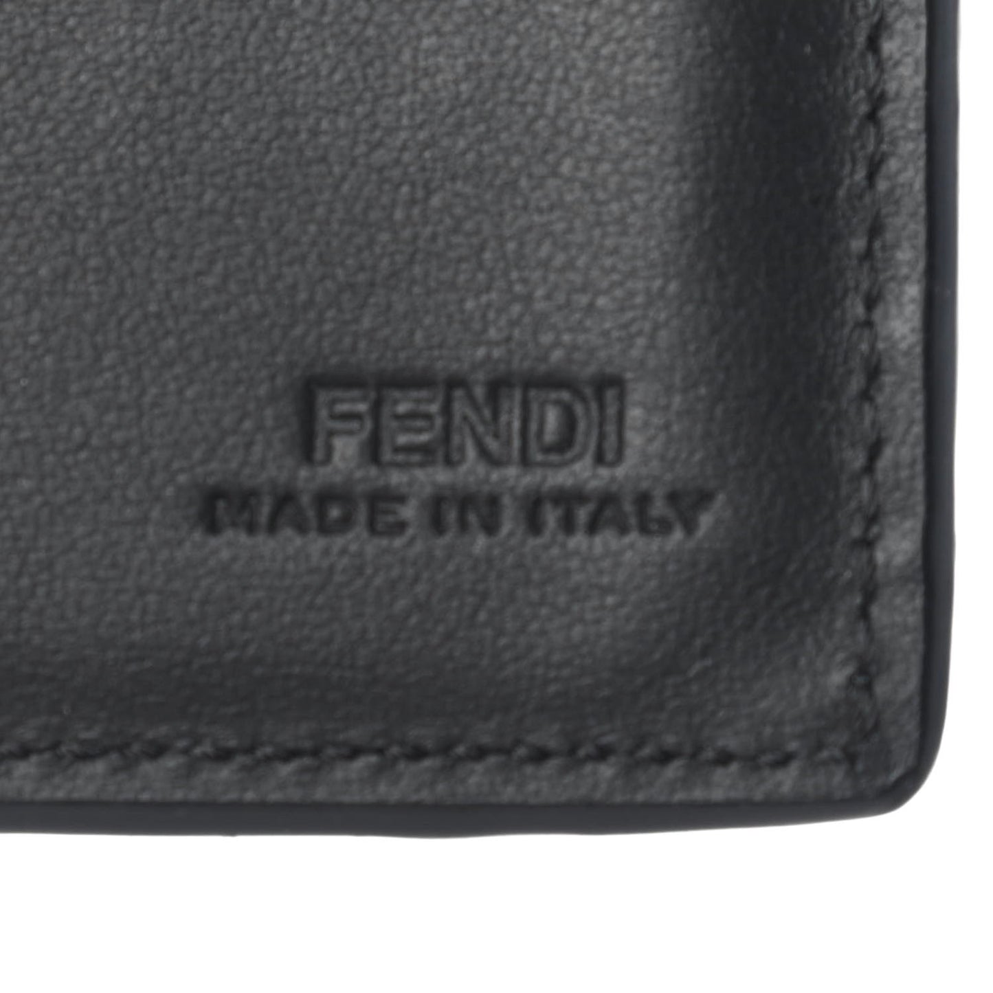 Calfskin Metal Monster Eyes Bi-fold Wallet Black