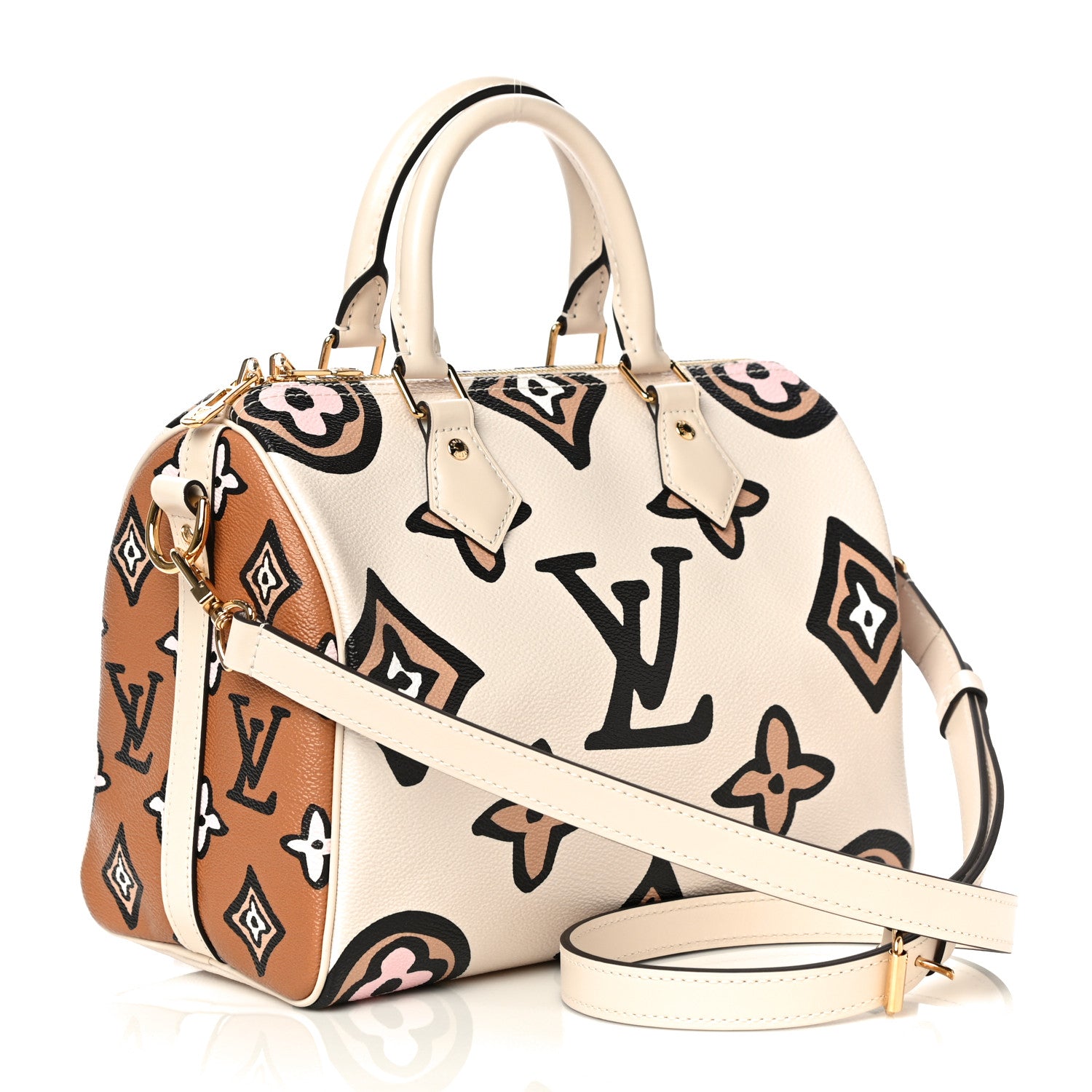 Louis Vuitton Monogram Giant Wild At Heart Speedy Bandouliere 25 Creme 3 of 11