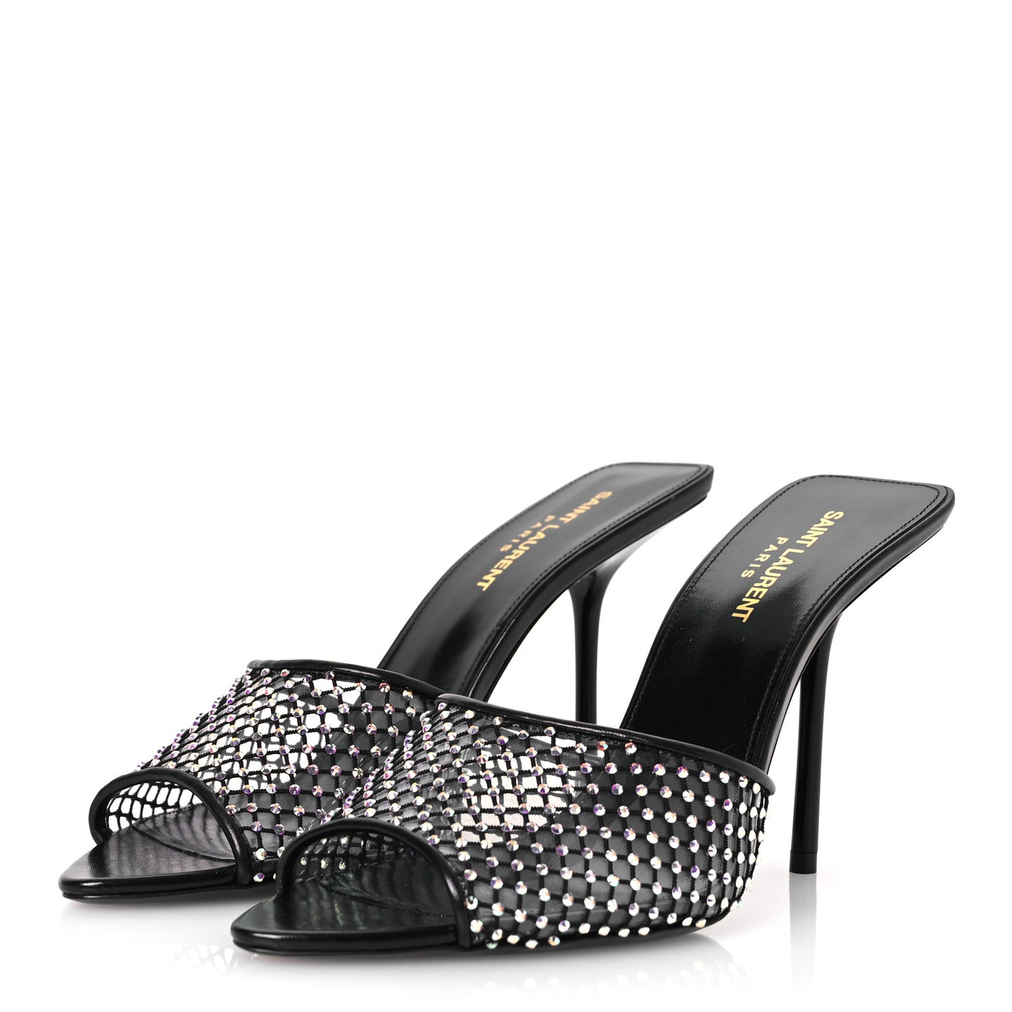Mesh Strass Giqua 95 Mule Sandals 39 Black