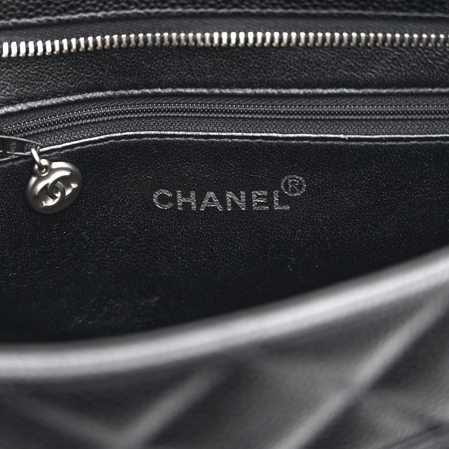 Caviar Quilted Medallion Tote Black