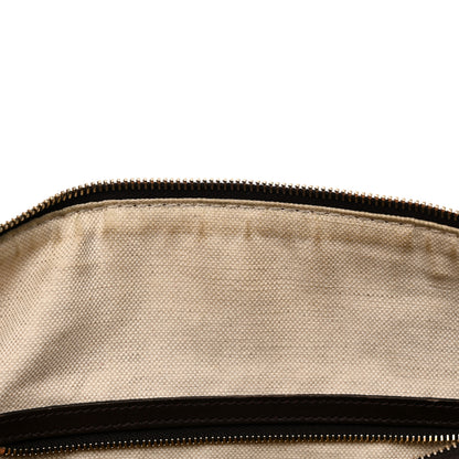 Gucci Monogram Selleria Calfskin Vintage Web Medium Boston Beige Ebony Cocoa 16 of 21