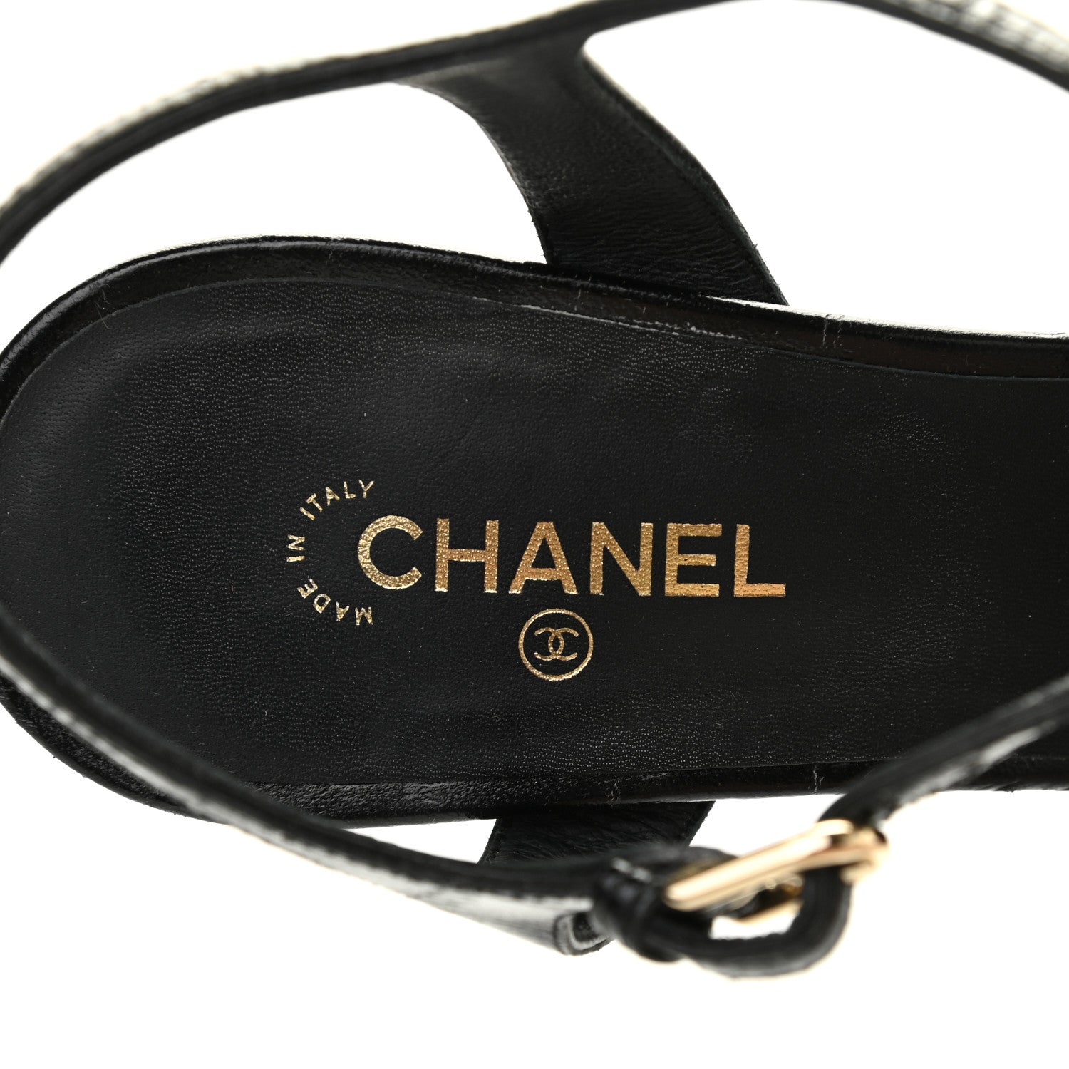 Chanel Calfskin Crocodile Embossed Sandals 39.5 Black 7 of 15