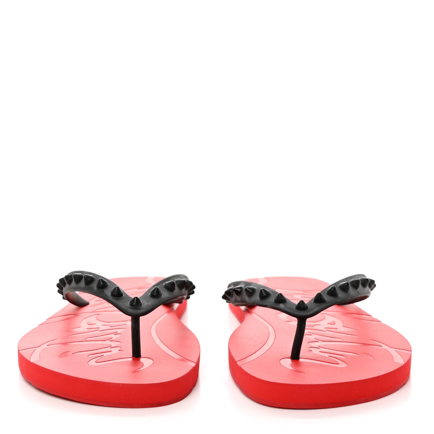 Christian Louboutin Rubber Spike Loubi Donna Flip Flop 42 Black 2 of 8