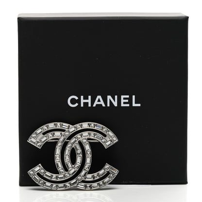 Chanel Baguette Crystal CC Brooch Silver 5 of 5