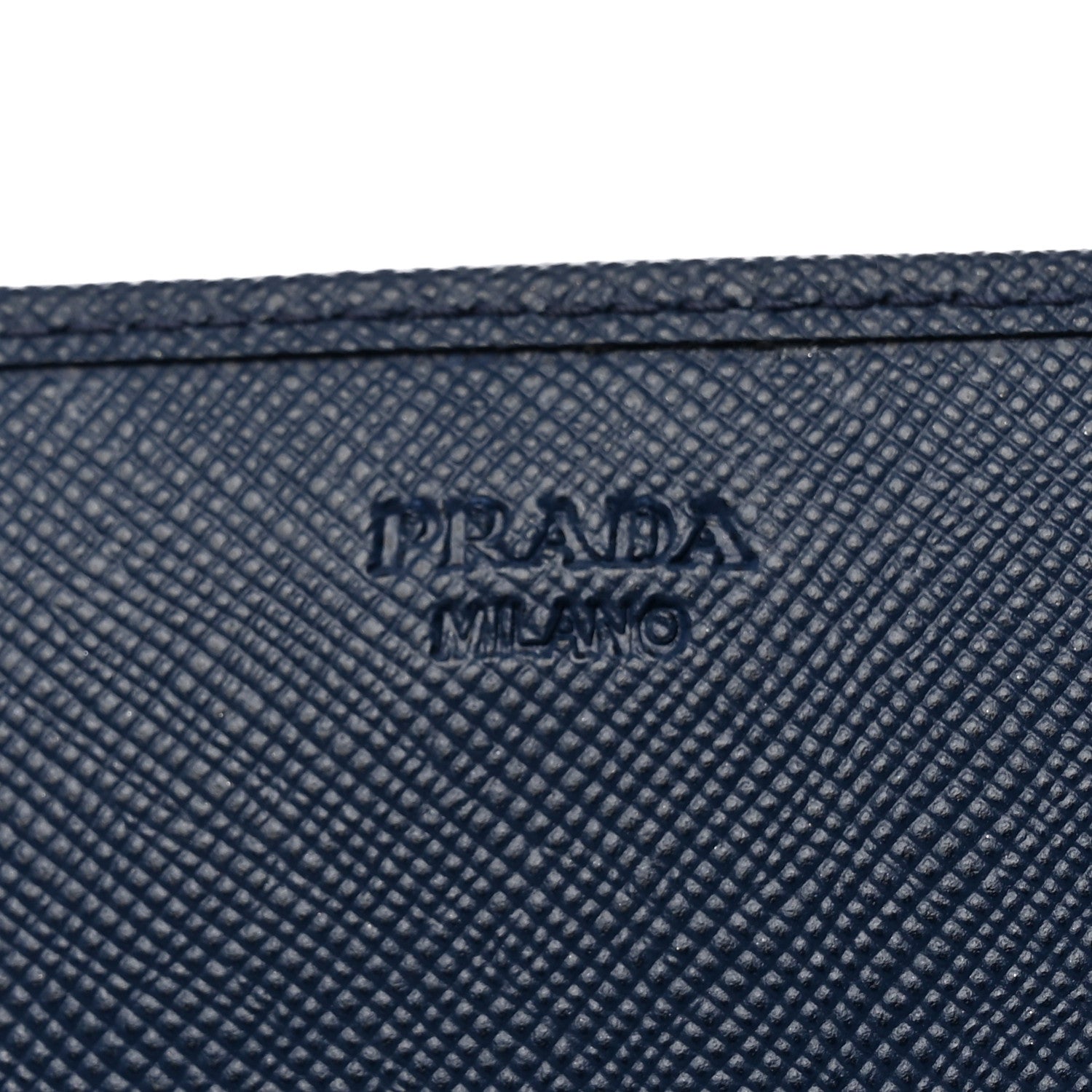 Prada Saffiano Metal Oro Chain Wallet Bleutte 6 of 7