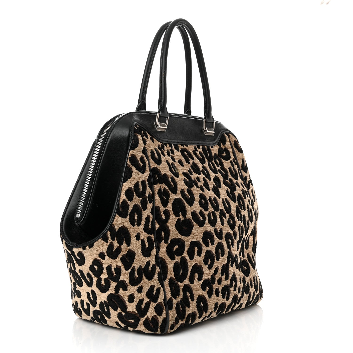 Louis Vuitton Jacquard Velvet Leopard Print Stephen Sprouse North South Bag Black 3 of 11